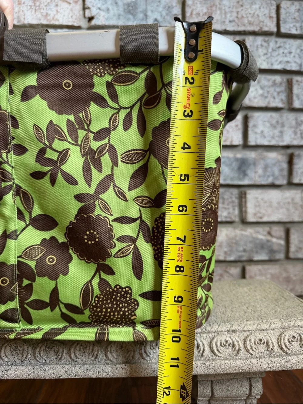Green & Brown Floral Market Basket / Picnic Basket